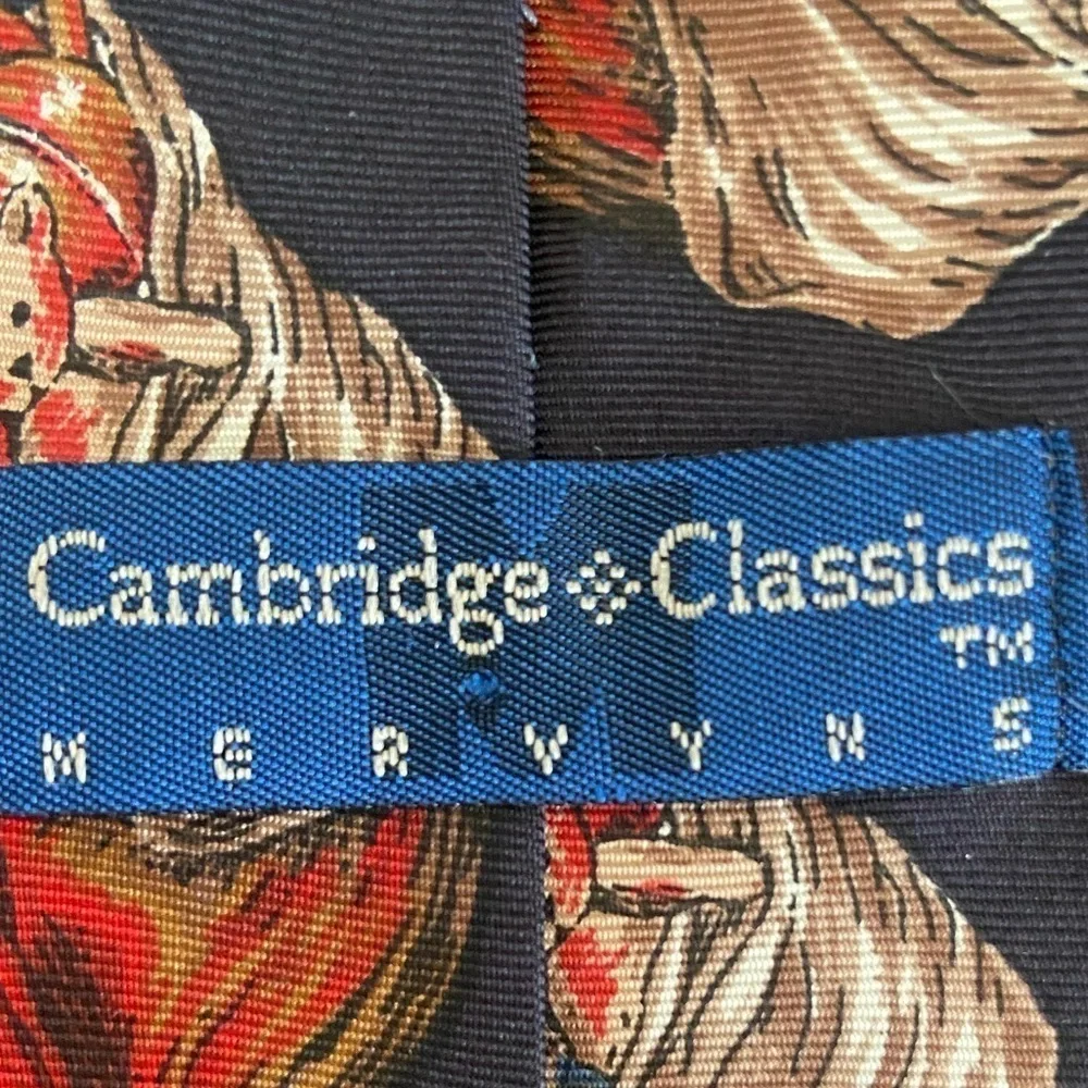 Vintage Christmas Santa Clause Mervyns Cambridge Classic Winter 100% Silk Tie